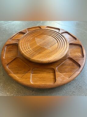 MCM Digsmed Denmark Teak Wood Lazy Susan 17”